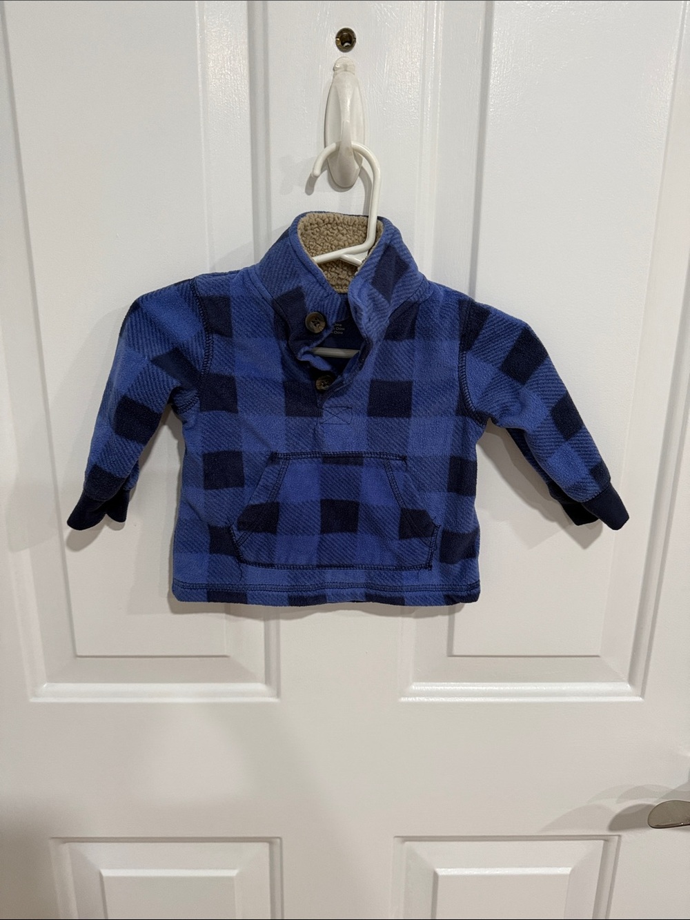Carter's Blue and Navy Plaid Fleece Pullover